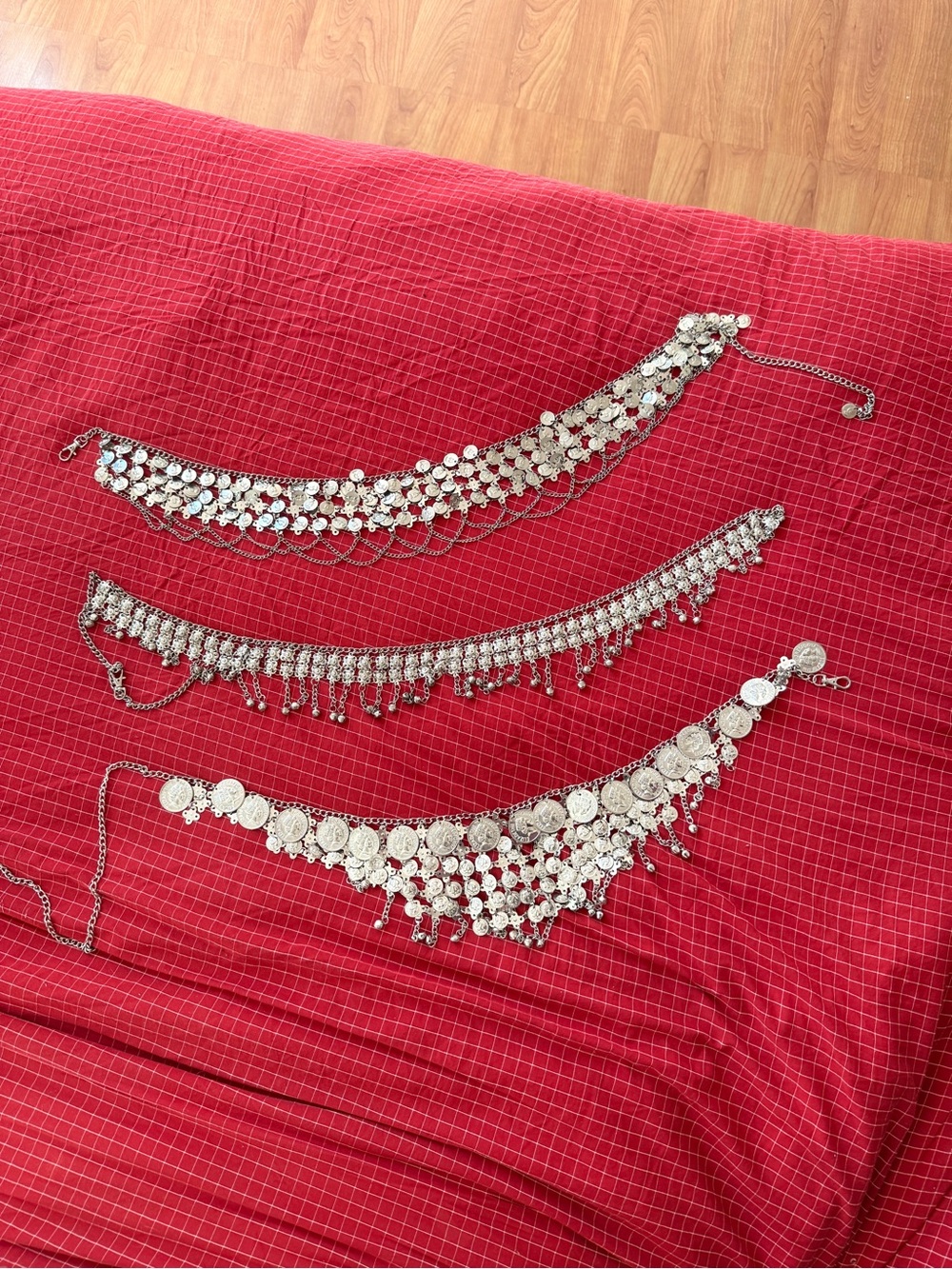 Silver Dangly Waist Belly Chain Set of 3